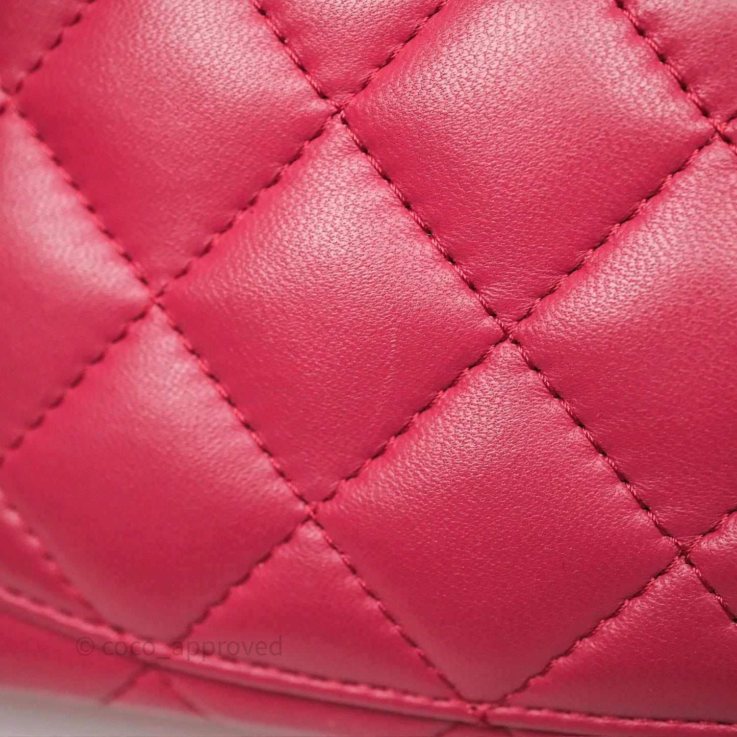 Chanel Quilted Mini Rectangular Dark Pink Lambskin Silver Hardware