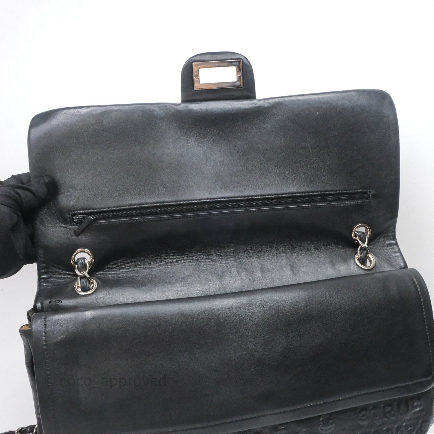 Chanel 228 Reissue Flap Quilted Black Calfskin Silver Hardware