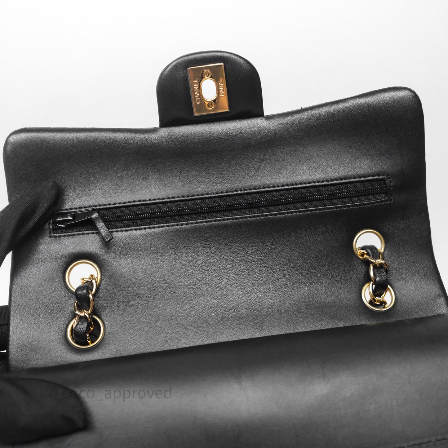 Chanel Small Classic Flap Quilted Black Lambskin Gold Hardware