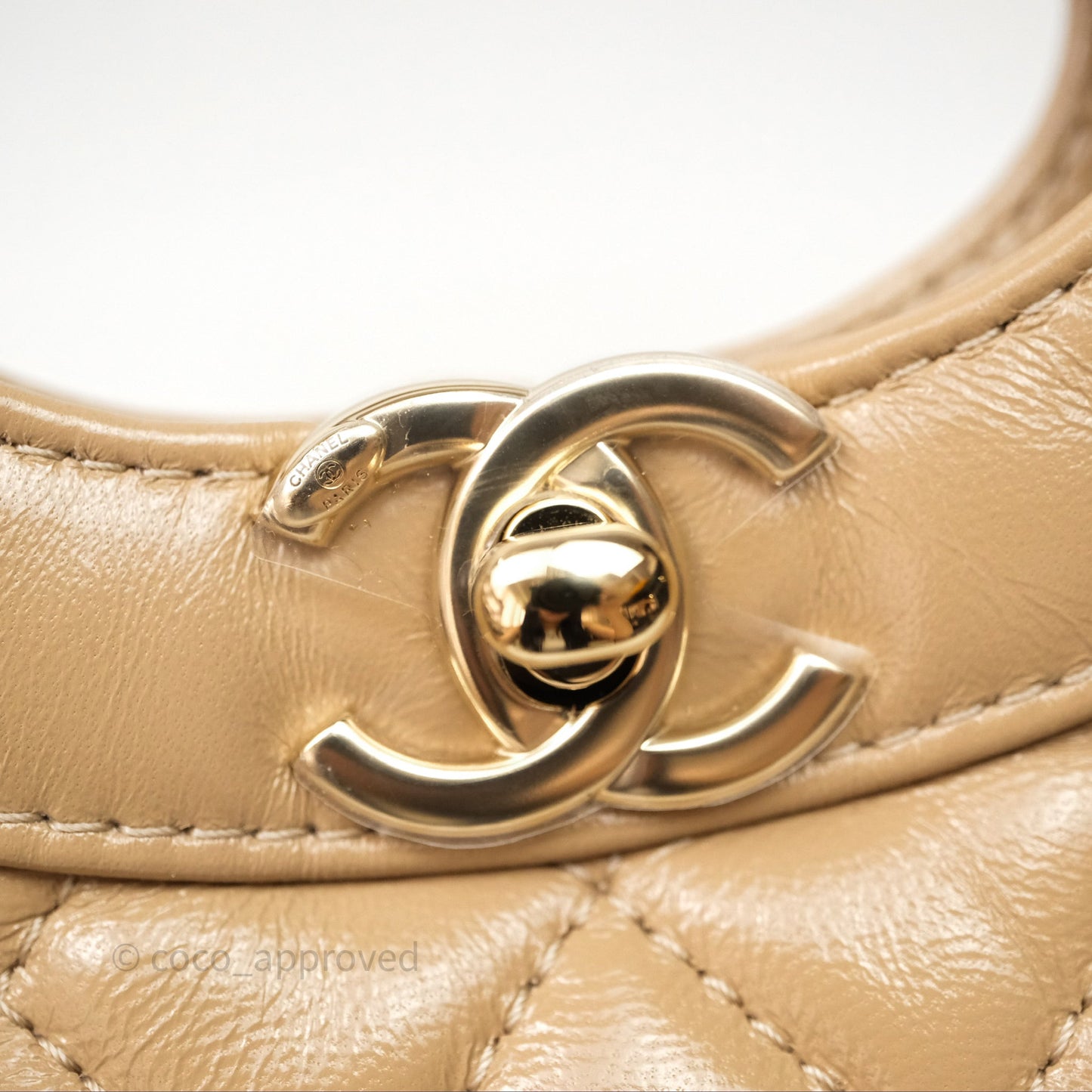 Chanel 31 Mini Beige Shiny Lambskin Gold Hardware