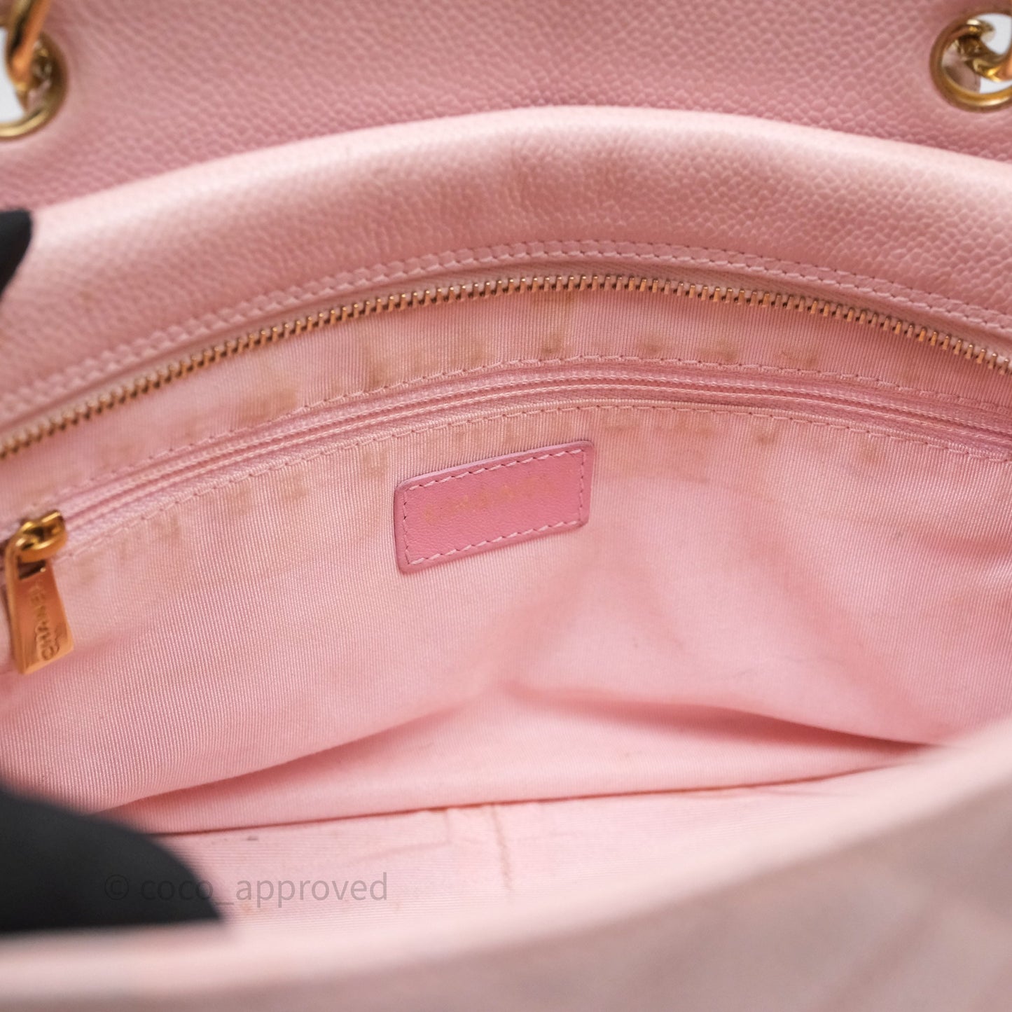 Chanel PTT Petite Timeless Shopping Tote Bag Pink Caviar Gold Hardware
