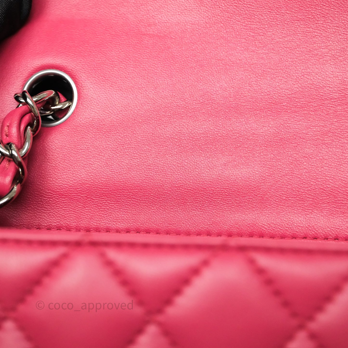Chanel Quilted Mini Rectangular Dark Pink Lambskin Silver Hardware