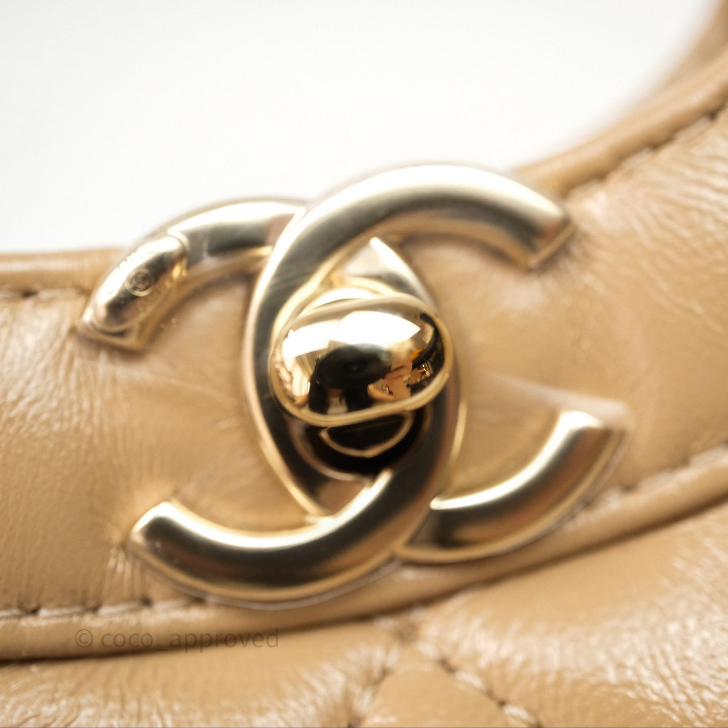 Chanel 31 Mini Beige Shiny Lambskin Gold Hardware