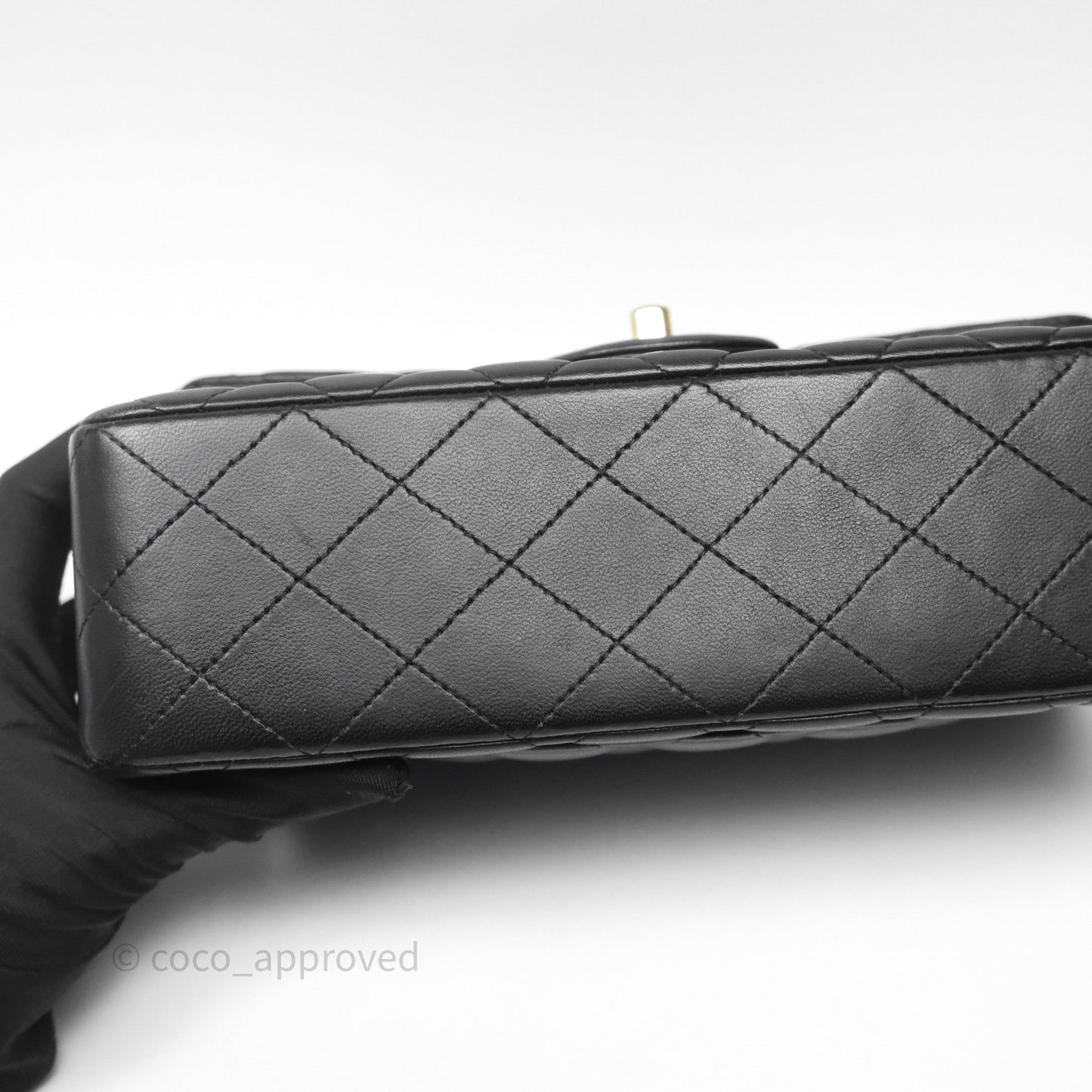 Chanel Small Classic Flap Quilted Black Lambskin Gold Hardware