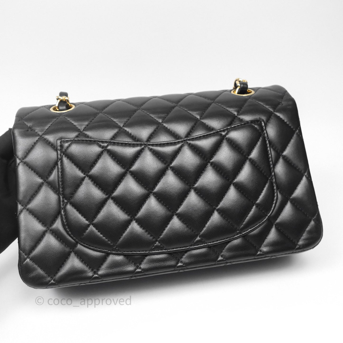 Chanel Small Classic Flap Quilted Black Lambskin Gold Hardware