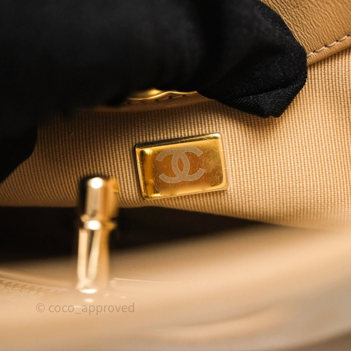 Chanel 31 Mini Beige Shiny Lambskin Gold Hardware