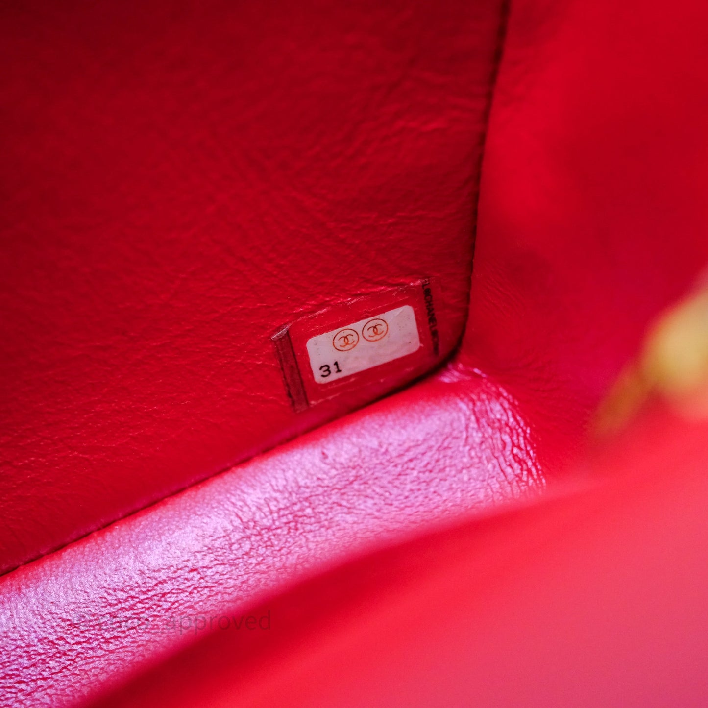 Chanel Top Handle Mini Rectangular Flap Bag Iridescent Dark Pink Lambskin Aged Gold Hardware