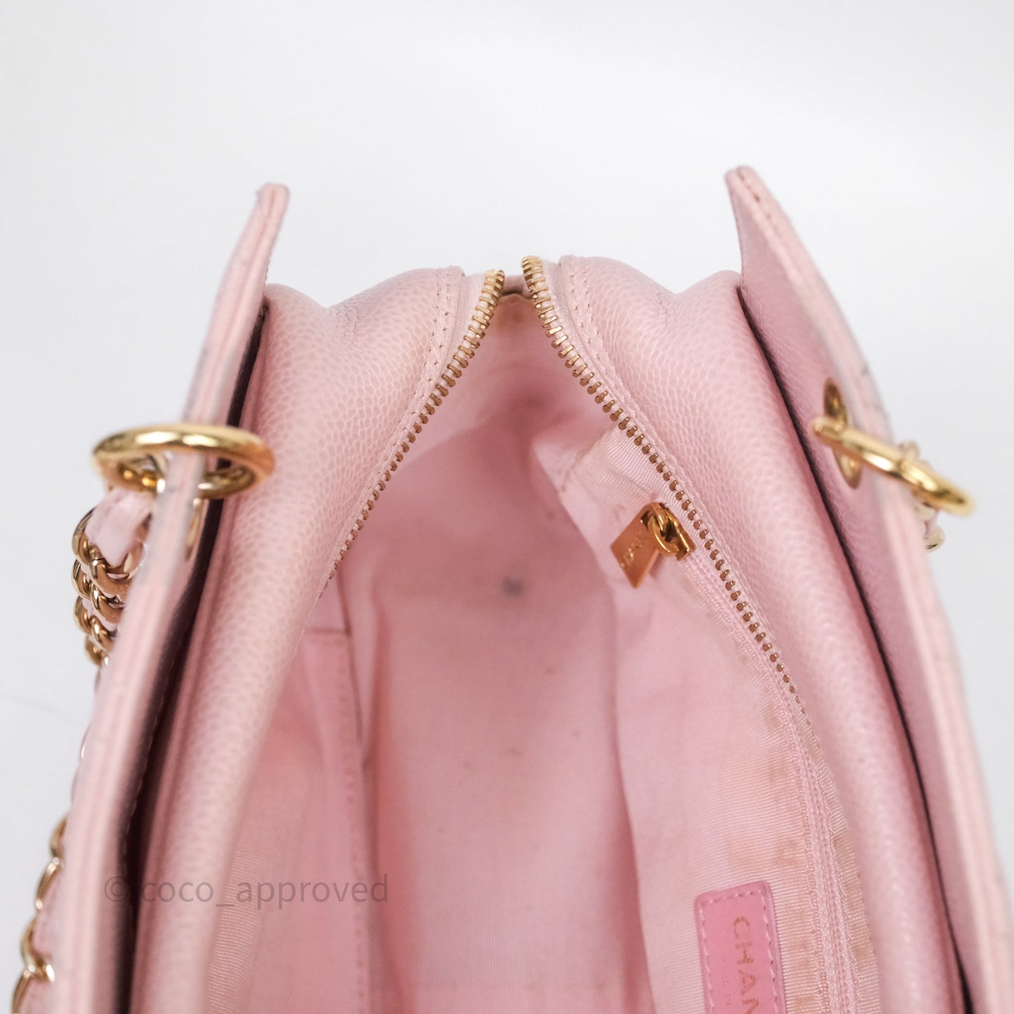 Chanel PTT Petite Timeless Shopping Tote Bag Pink Caviar Gold Hardware