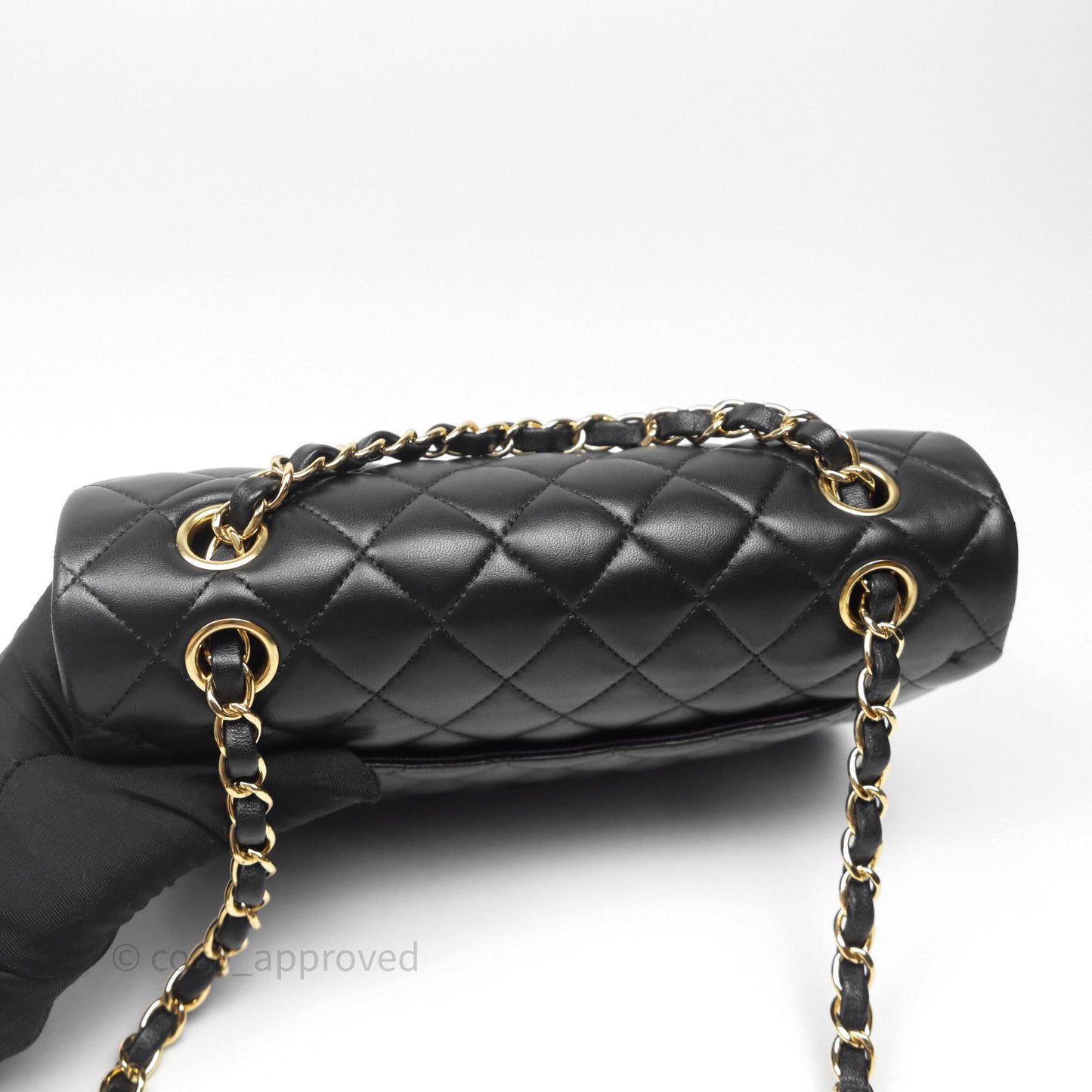 Chanel Small Classic Flap Quilted Black Lambskin Gold Hardware
