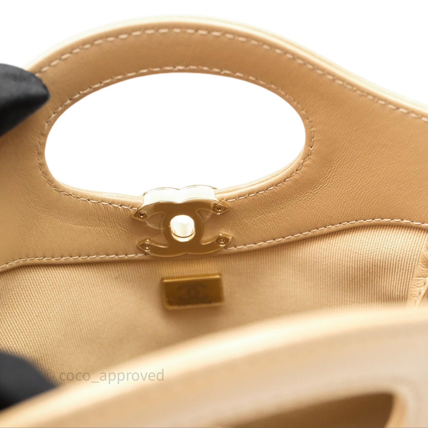 Chanel 31 Mini Beige Shiny Lambskin Gold Hardware