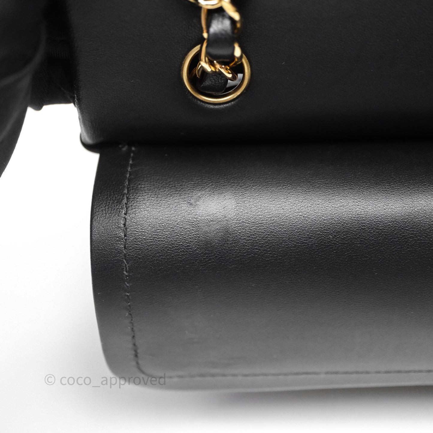 Chanel Small Classic Flap Quilted Black Lambskin Gold Hardware