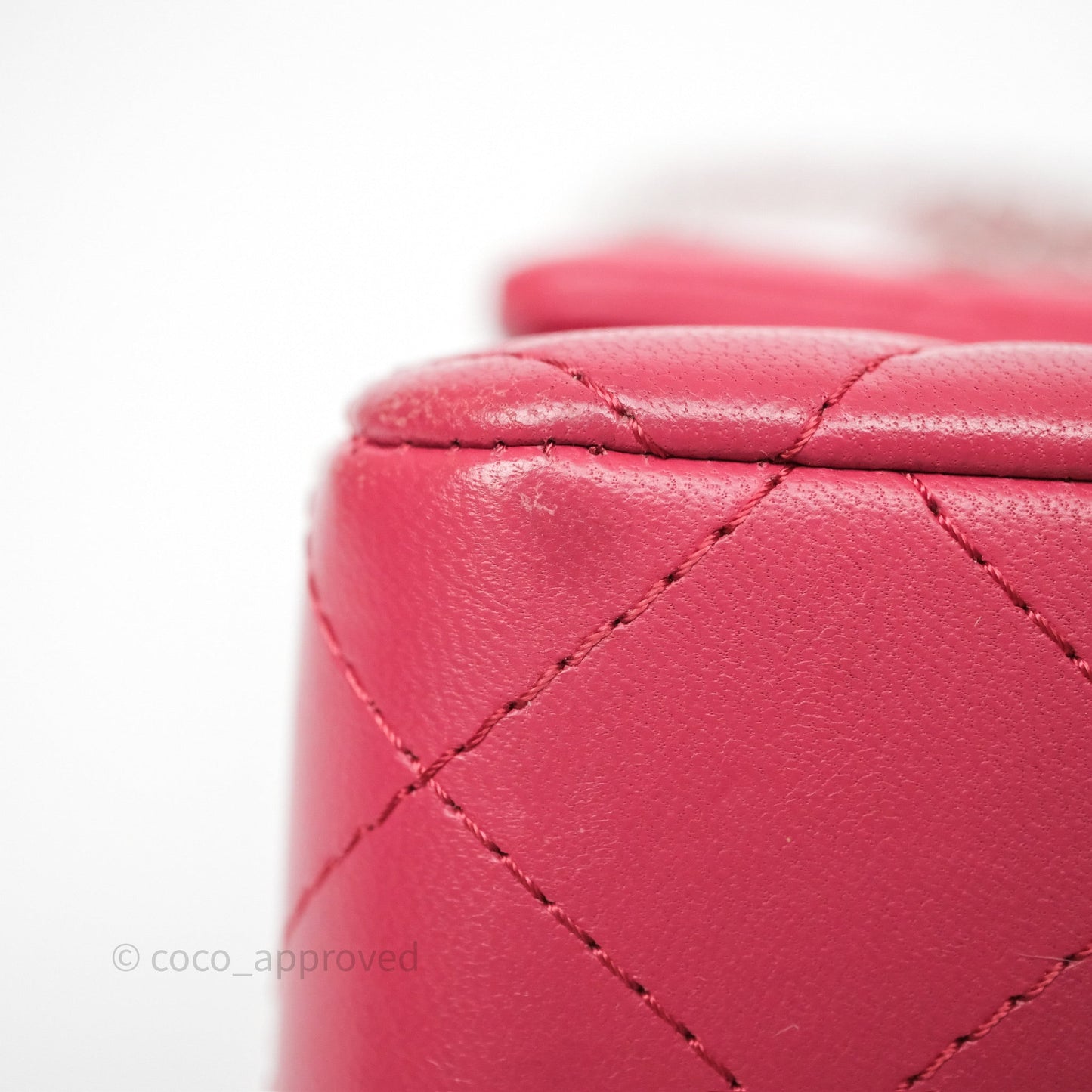 Chanel Quilted Mini Rectangular Dark Pink Lambskin Silver Hardware
