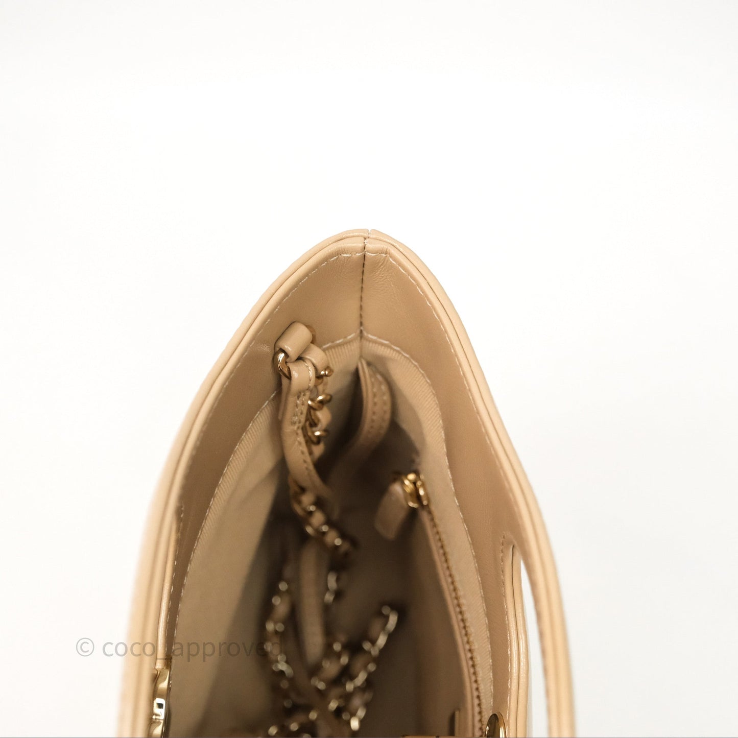 Chanel 31 Mini Beige Shiny Lambskin Gold Hardware