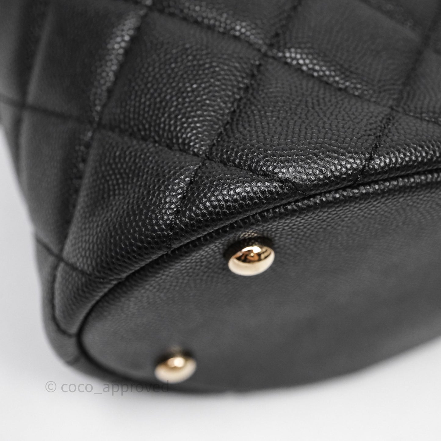 Chanel Quilted Top Handle Vanity Case Black Caviar Gold Hardware