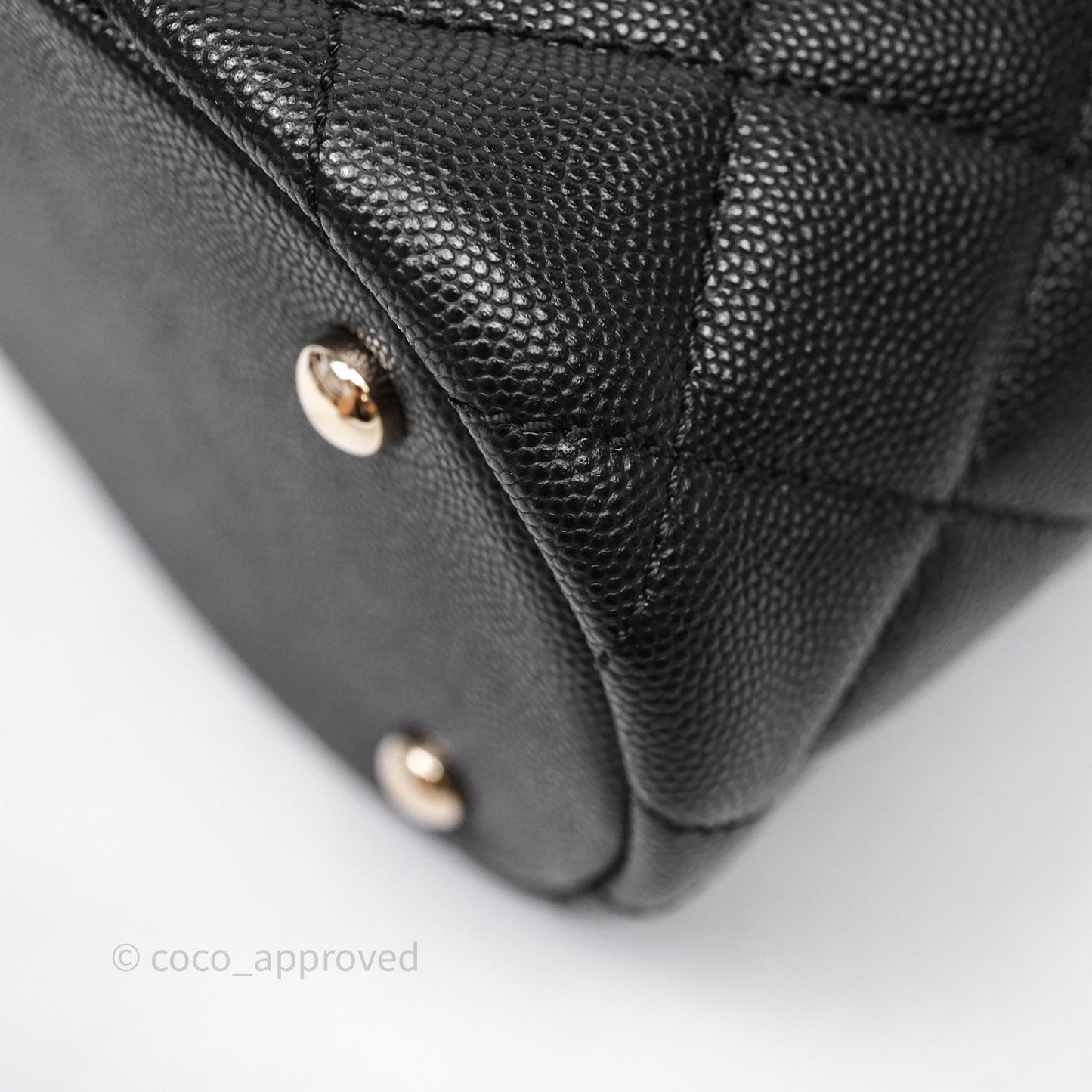 Chanel Quilted Top Handle Vanity Case Black Caviar Gold Hardware