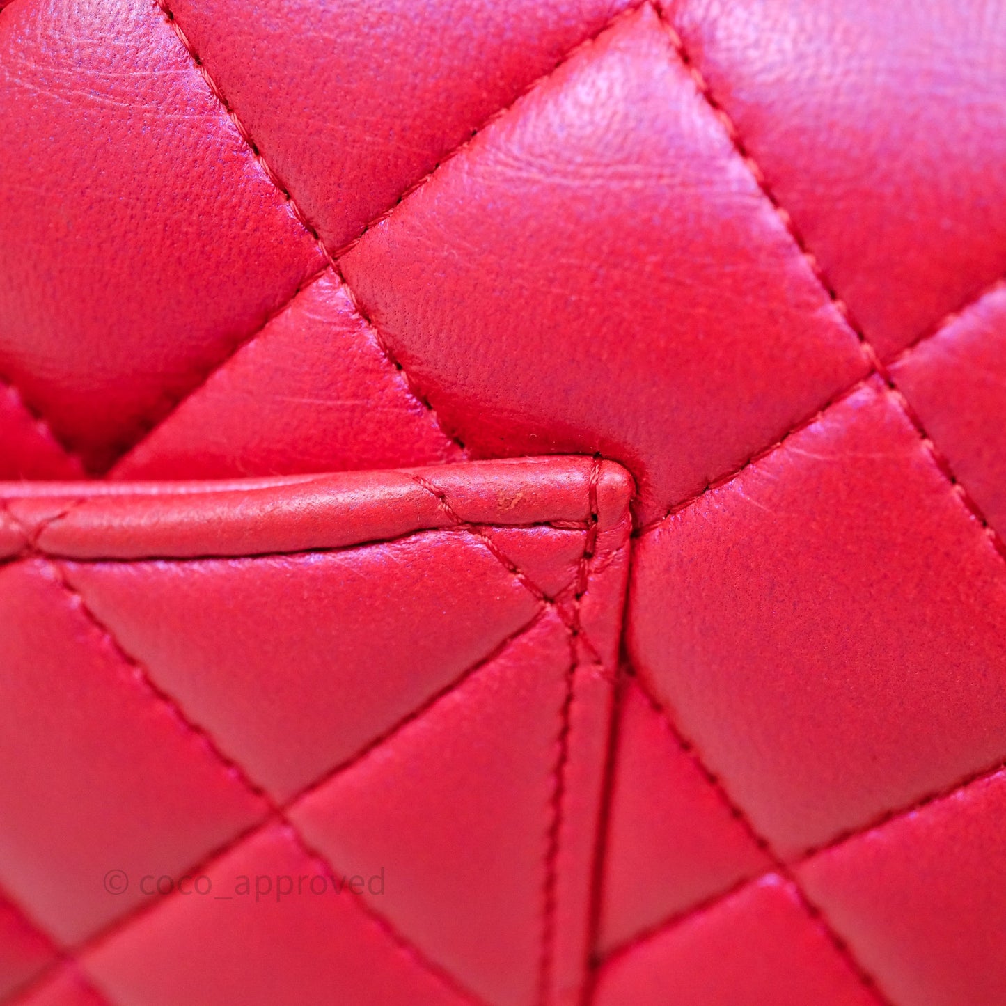 Chanel Top Handle Mini Rectangular Flap Bag Iridescent Dark Pink Lambskin Aged Gold Hardware