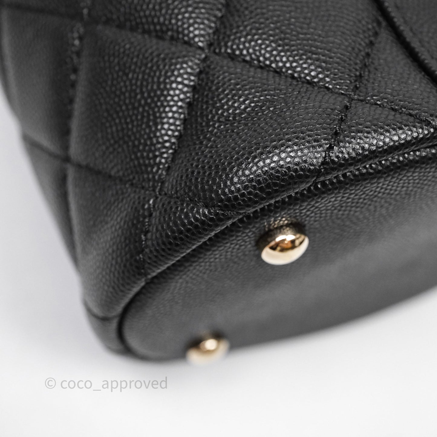 Chanel Quilted Top Handle Vanity Case Black Caviar Gold Hardware