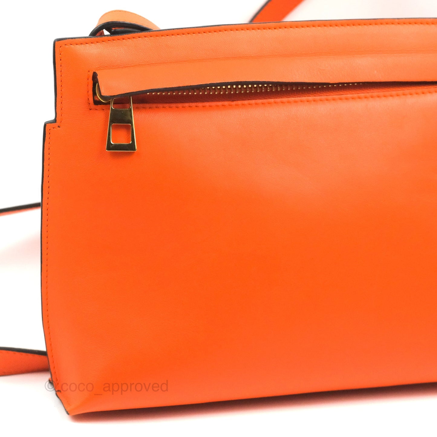 Loewe T Pouch Shoulder Bag Orange Calfskin