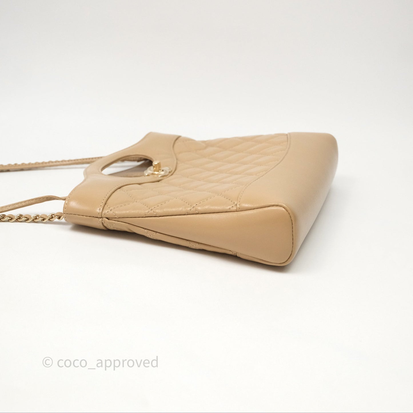Chanel 31 Mini Beige Shiny Lambskin Gold Hardware
