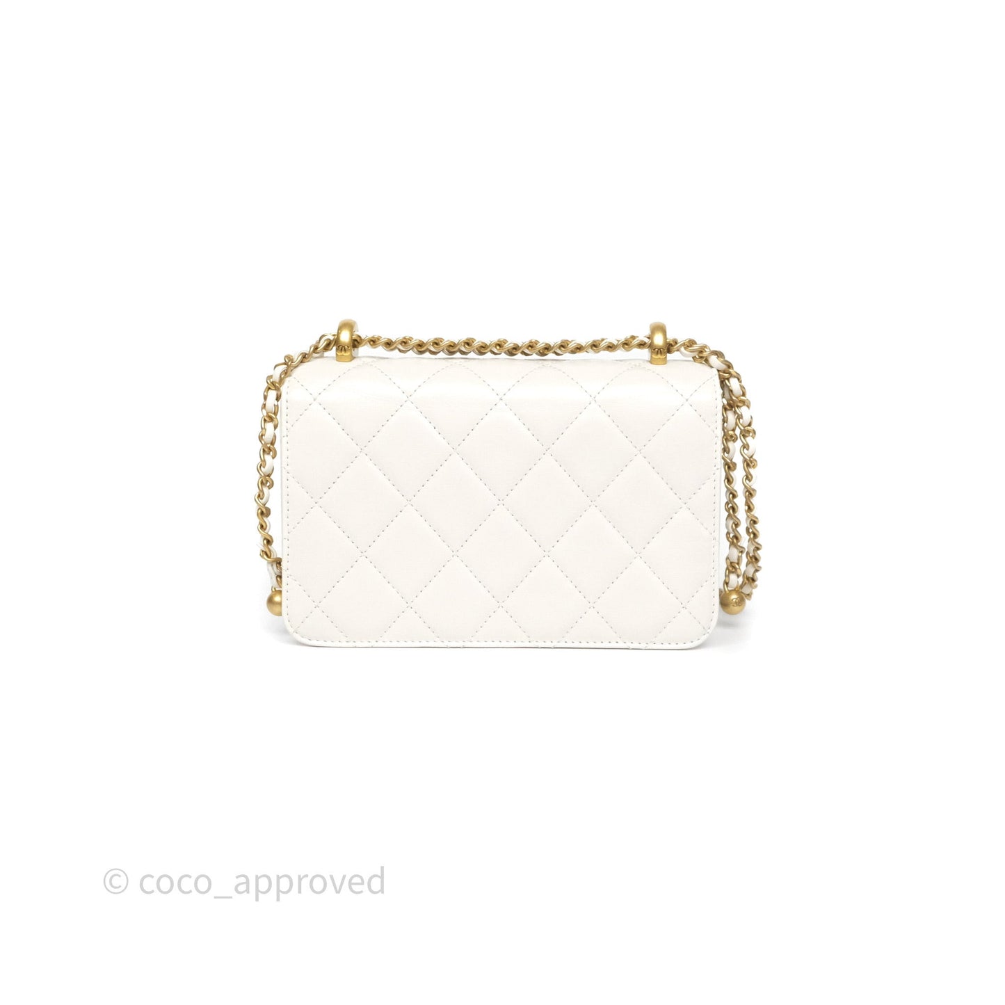 Chanel Quilted Mini Perfect Fit Adjustable White Calfskin Gold Hardware