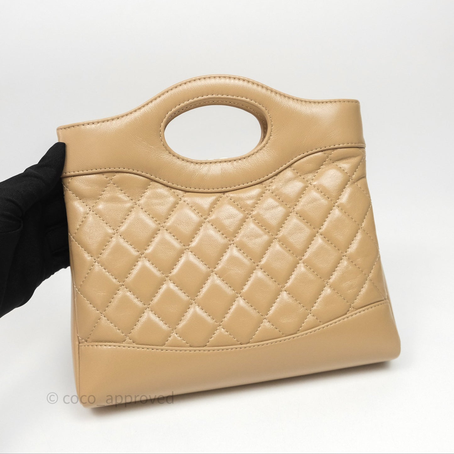 Chanel 31 Mini Beige Shiny Lambskin Gold Hardware