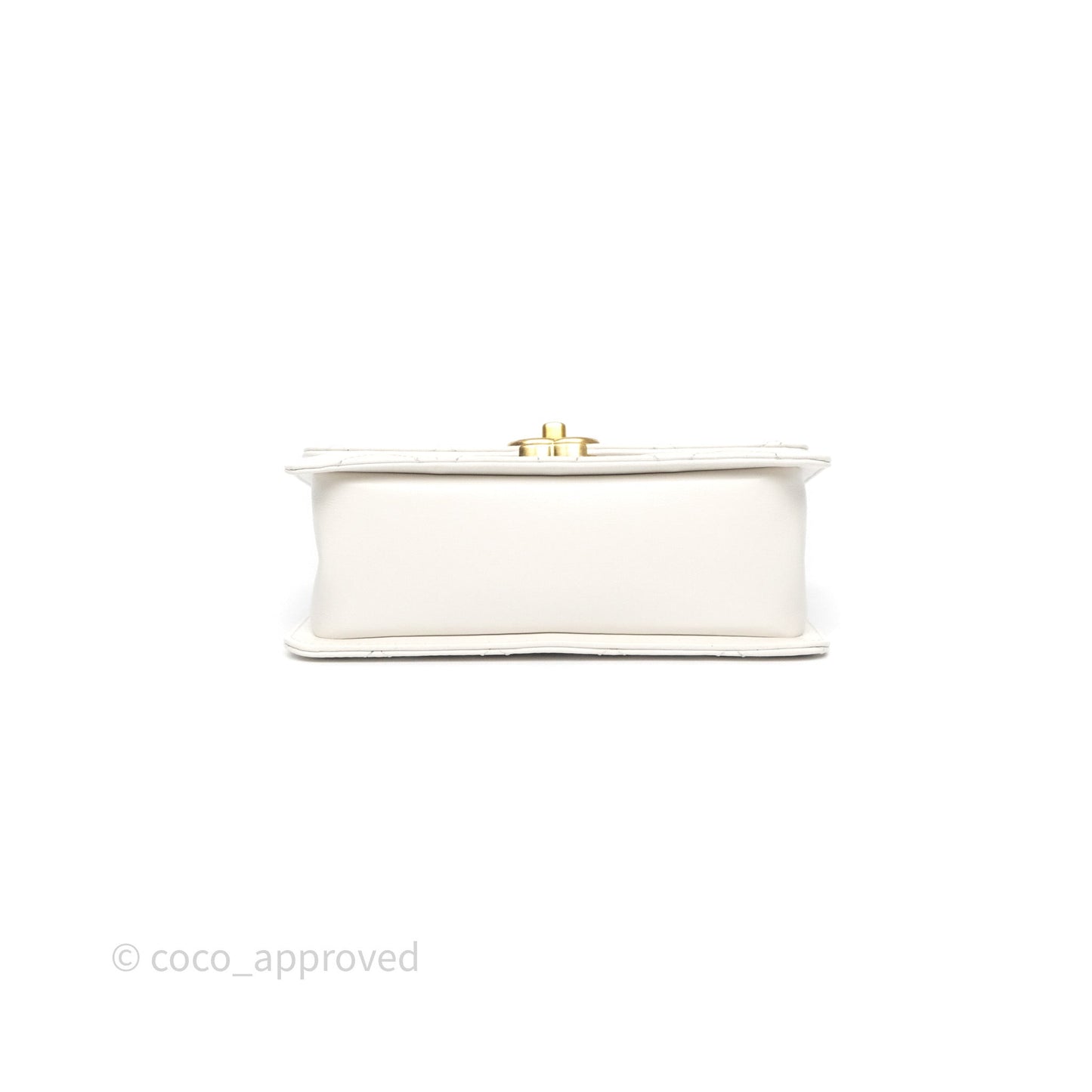 Chanel Quilted Mini Perfect Fit Adjustable White Calfskin Gold Hardware