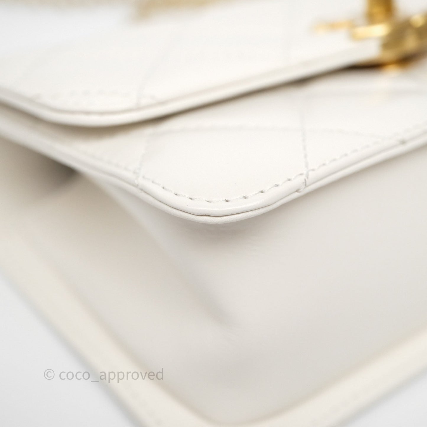 Chanel Quilted Mini Perfect Fit Adjustable White Calfskin Gold Hardware