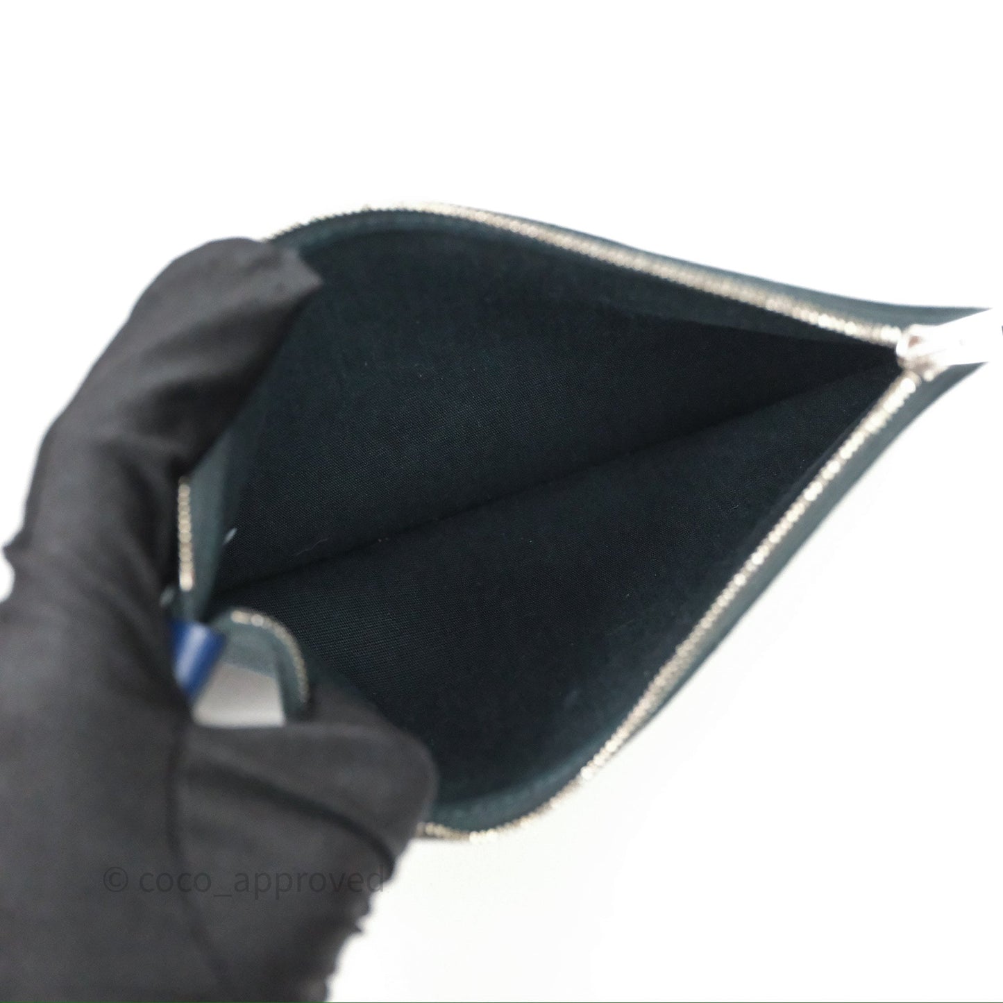 Hermes Herbag 31 Vert Cypres 6O/ Bleu Saphir 73 Palladium Hardware
