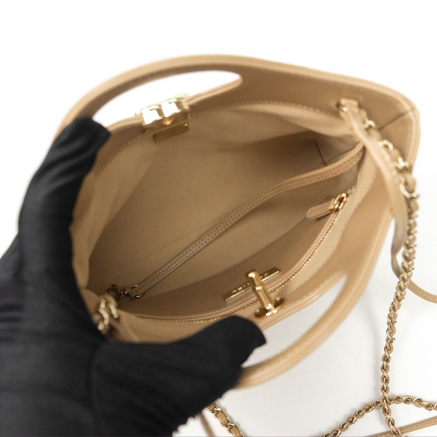 Chanel 31 Mini Beige Shiny Lambskin Gold Hardware