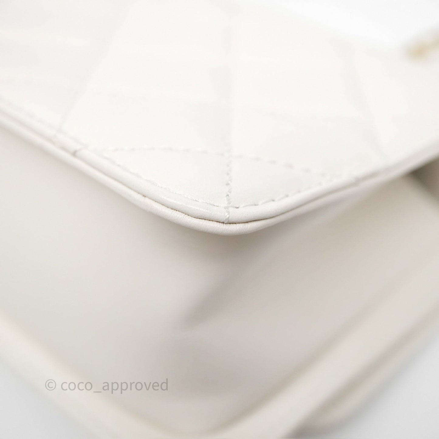Chanel Quilted Mini Perfect Fit Adjustable White Calfskin Gold Hardware