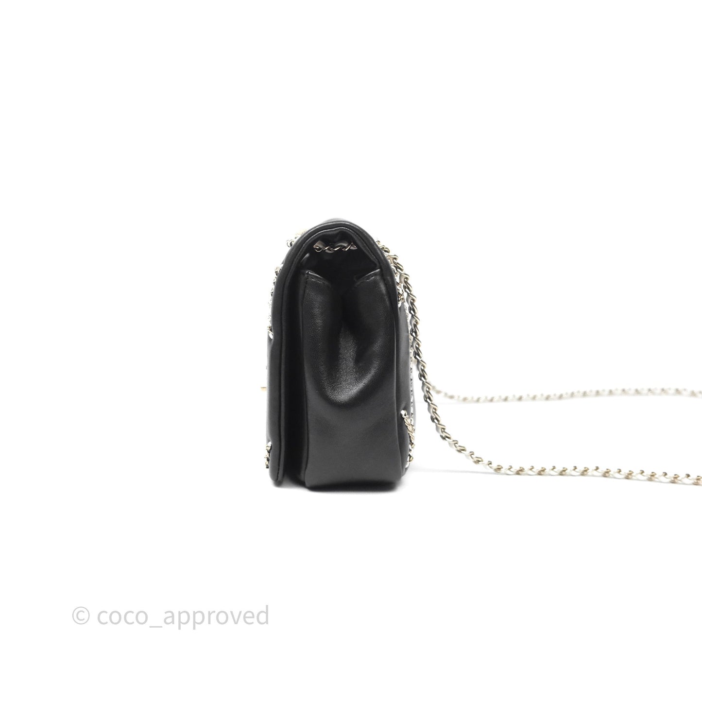 Chanel Small Entwined Chain Flap Black Lambskin Gold Hardware