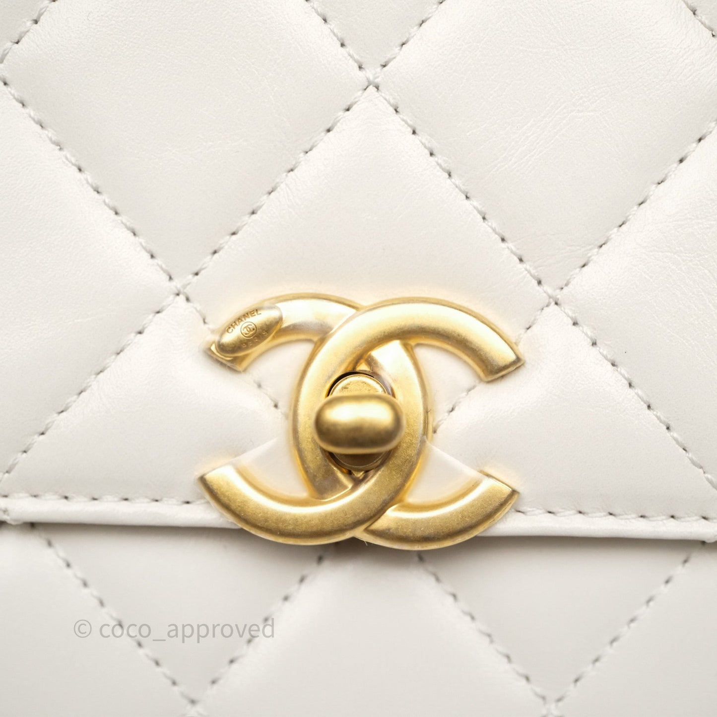 Chanel Quilted Mini Perfect Fit Adjustable White Calfskin Gold Hardware