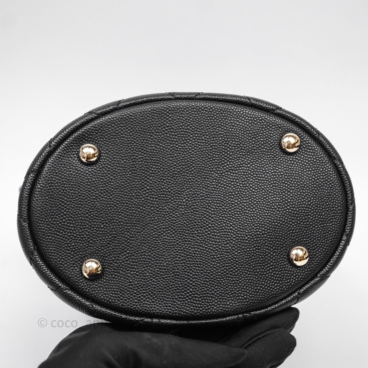 Chanel Quilted Top Handle Vanity Case Black Caviar Gold Hardware