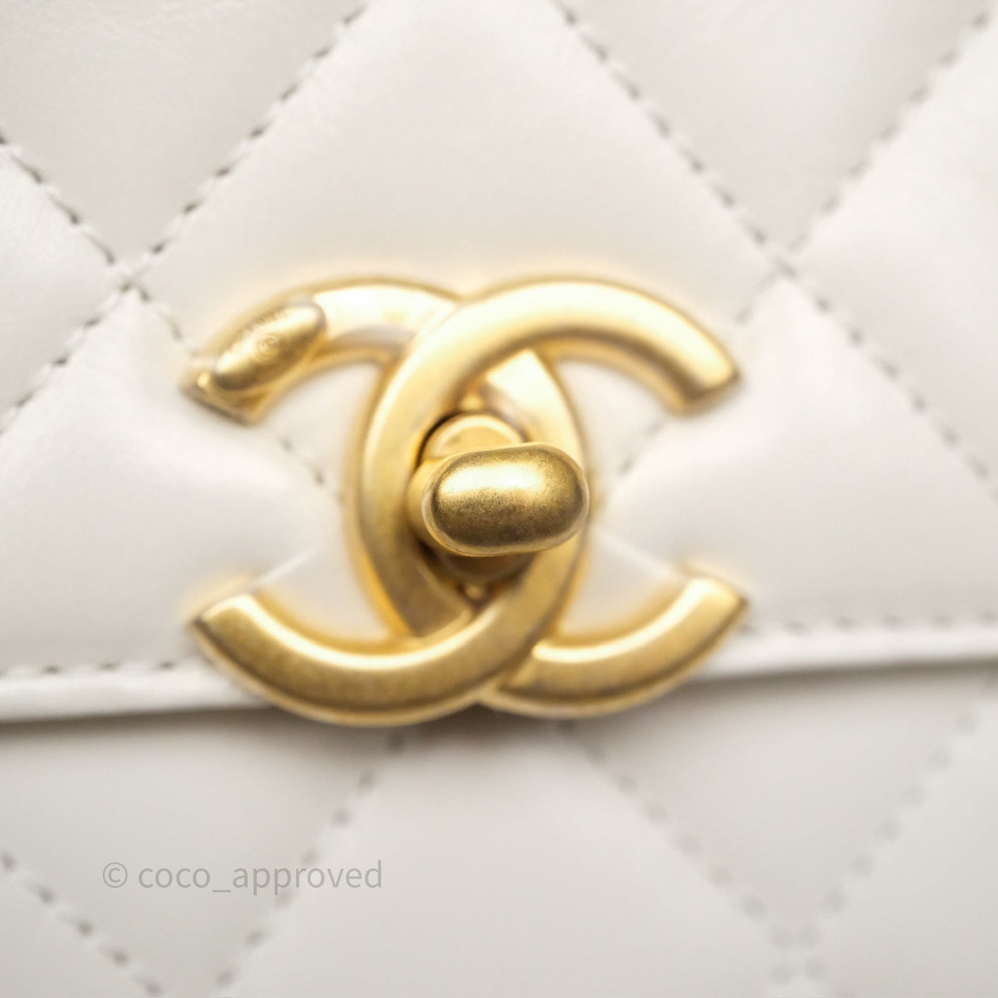 Chanel Quilted Mini Perfect Fit Adjustable White Calfskin Gold Hardware