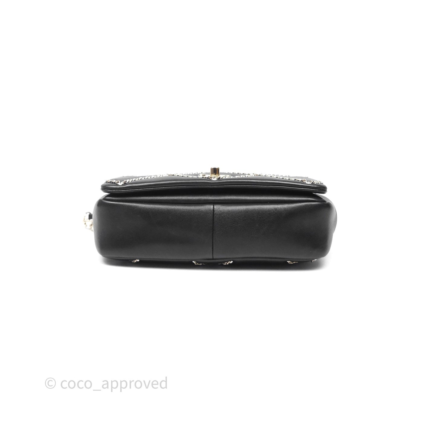 Chanel Small Entwined Chain Flap Black Lambskin Gold Hardware