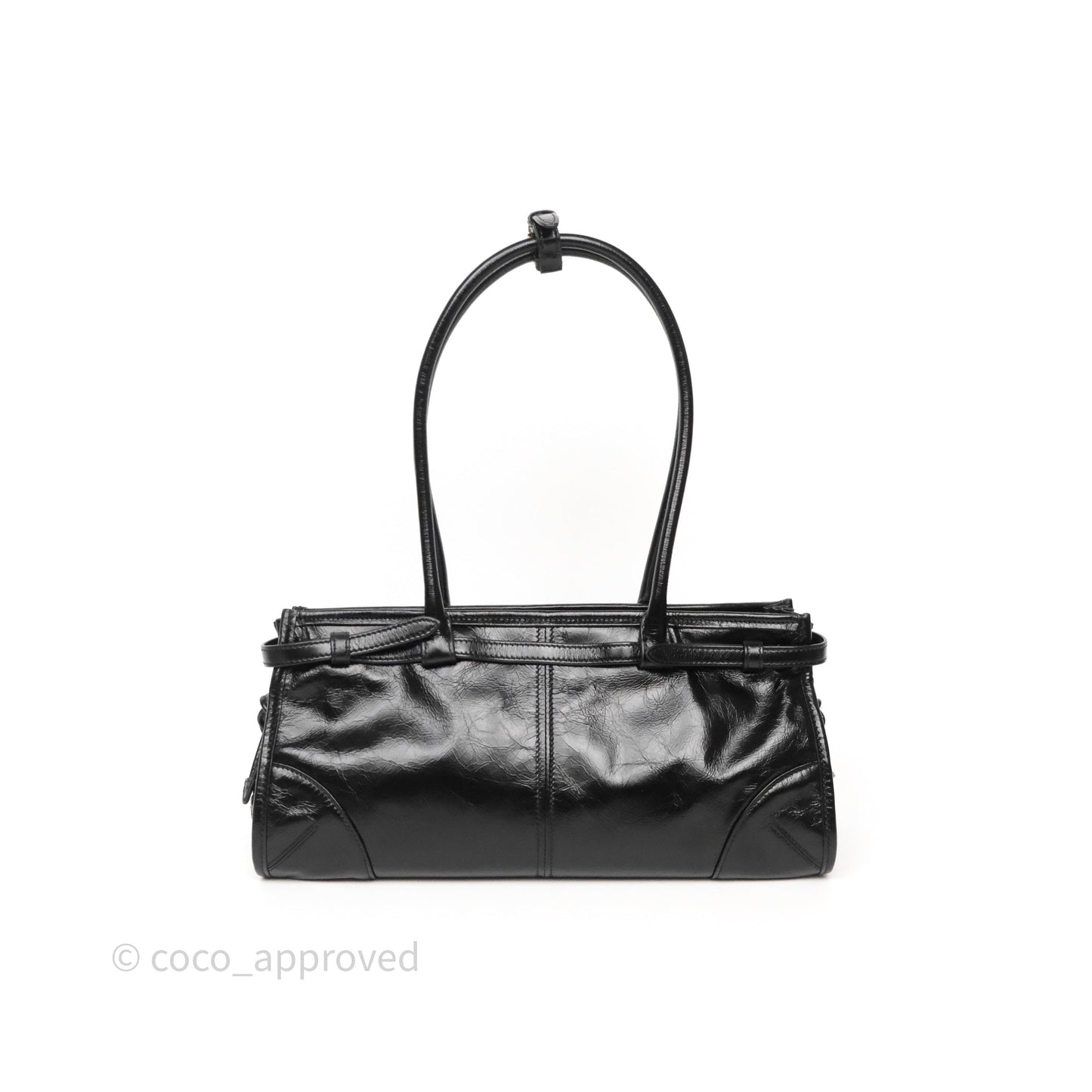 Prada Bonnie Medium Leather Handbag Black