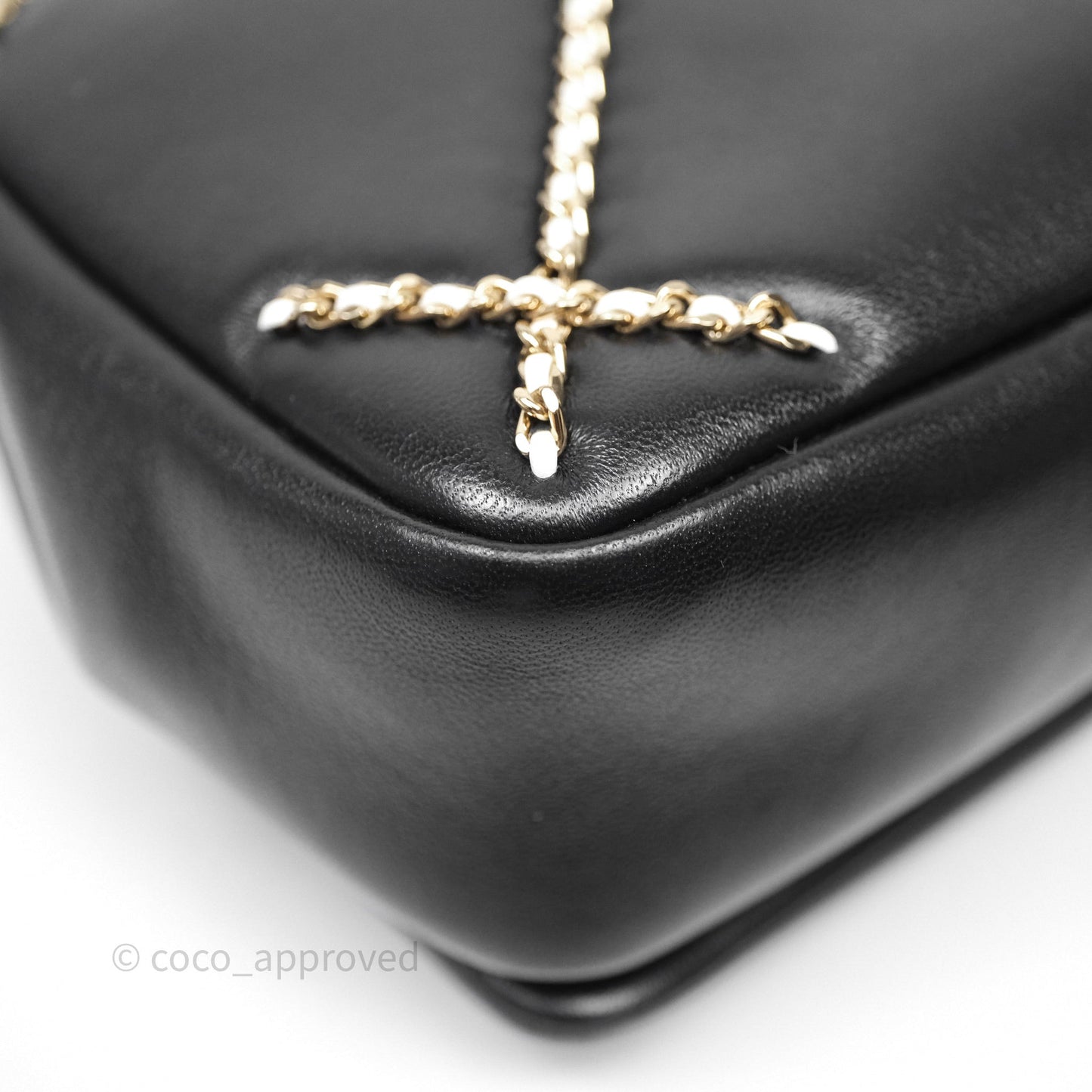 Chanel Small Entwined Chain Flap Black Lambskin Gold Hardware
