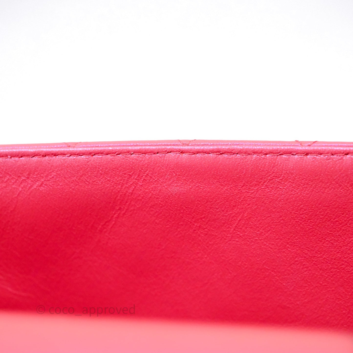 Chanel Top Handle Mini Rectangular Flap Bag Iridescent Dark Pink Lambskin Aged Gold Hardware