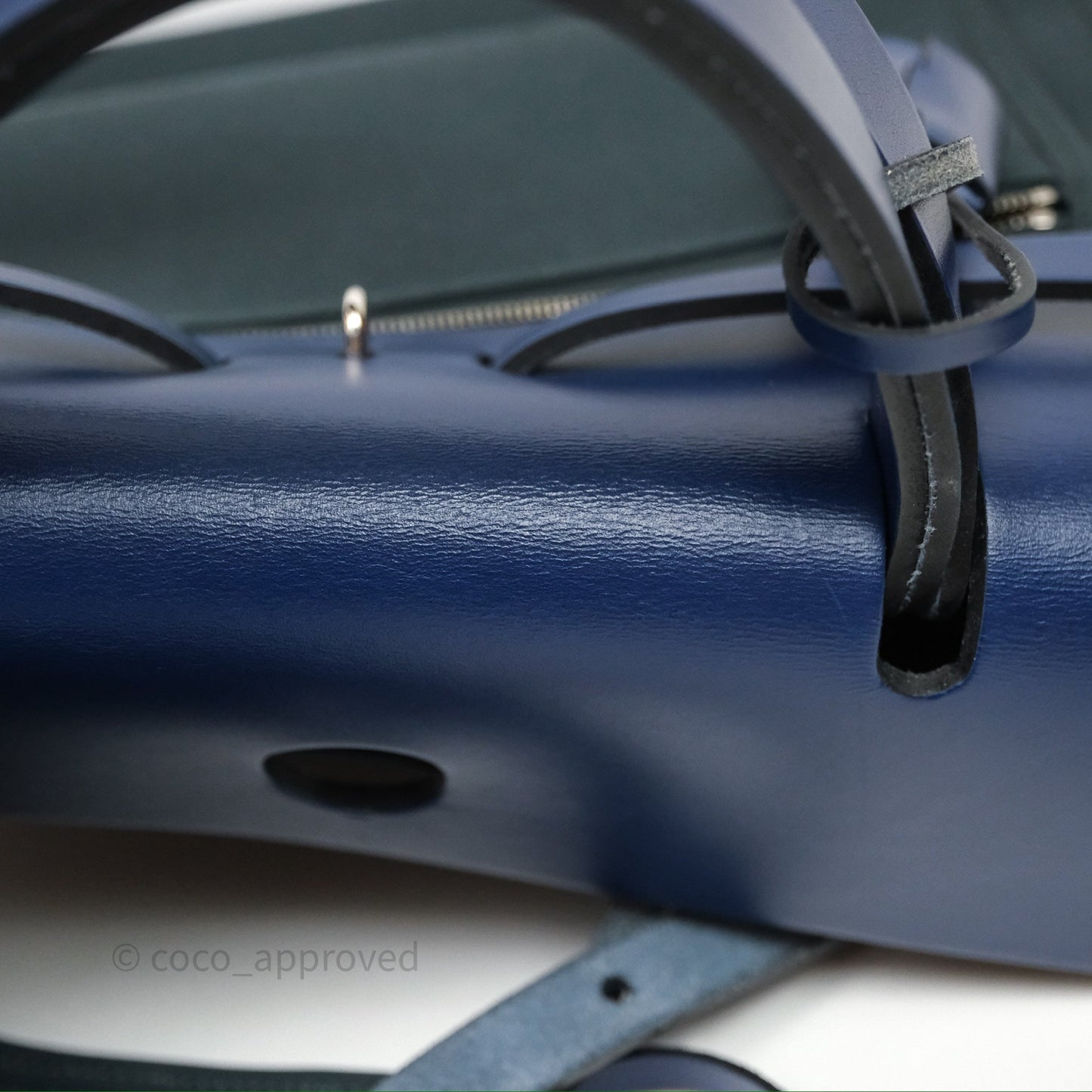 Hermes Herbag 31 Vert Cypres 6O/ Bleu Saphir 73 Palladium Hardware