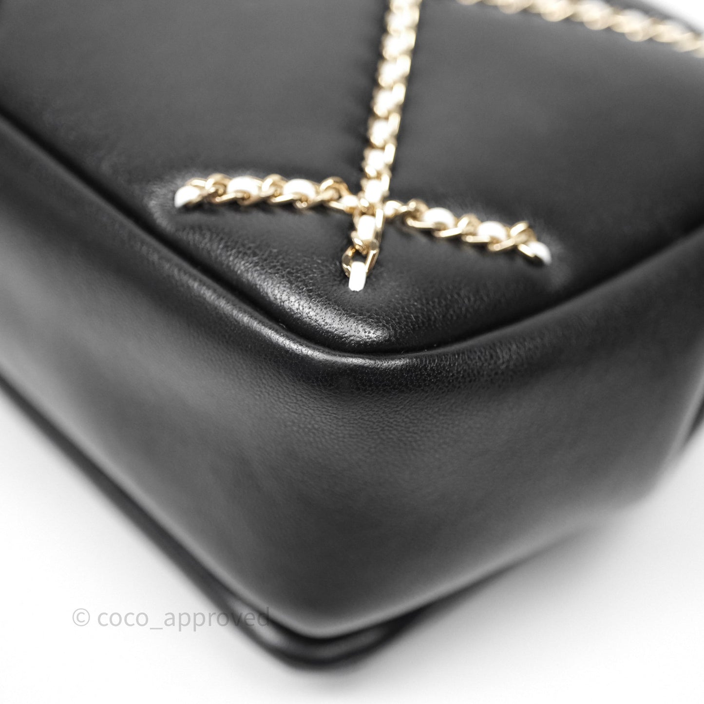 Chanel Small Entwined Chain Flap Black Lambskin Gold Hardware