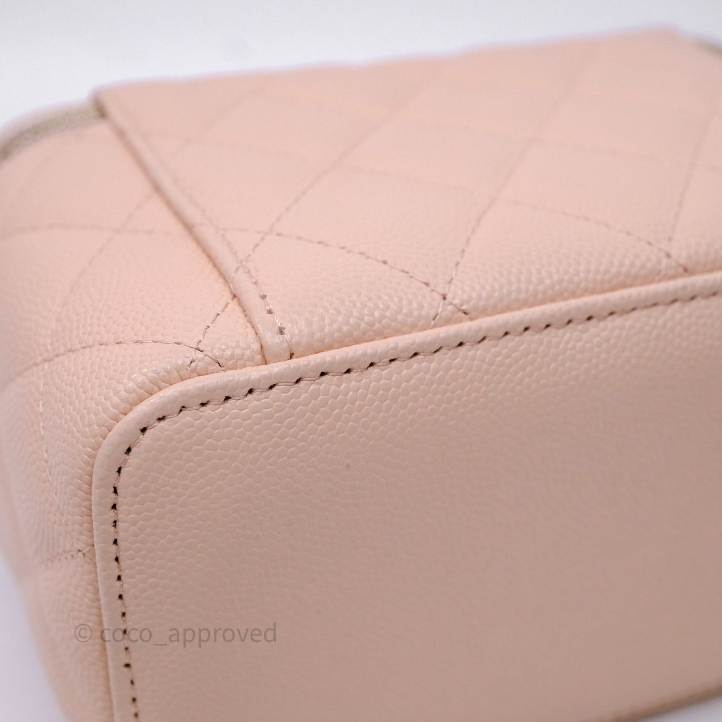 Chanel Vanity With Classic Chain Light Beige Caviar Gold Hardware
