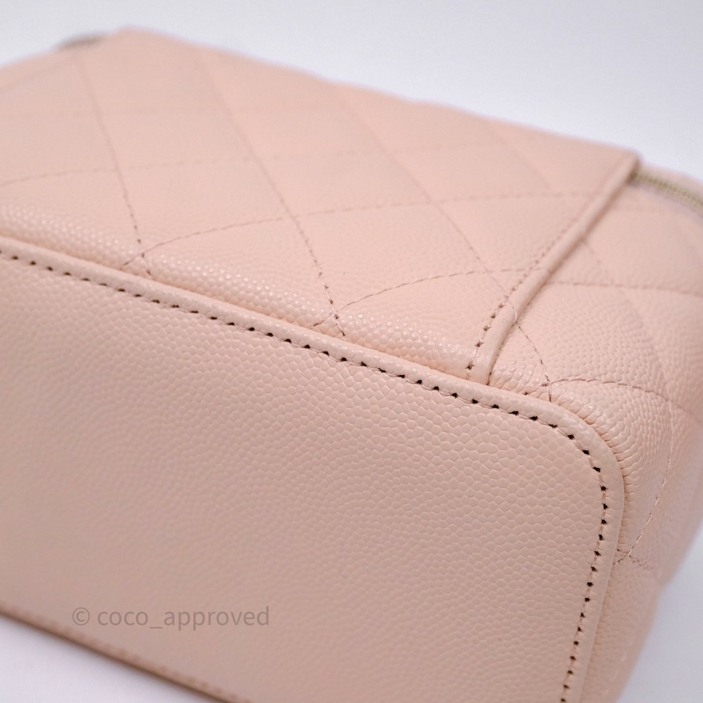 Chanel Vanity With Classic Chain Light Beige Caviar Gold Hardware