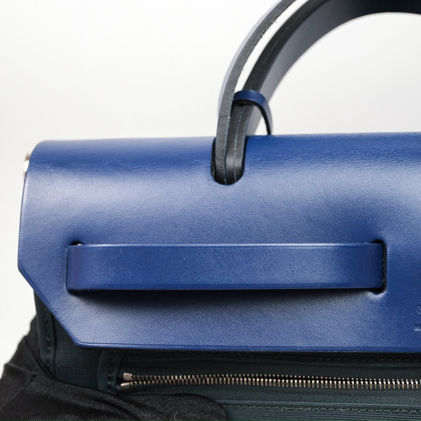 Hermes Herbag 31 Vert Cypres 6O/ Bleu Saphir 73 Palladium Hardware