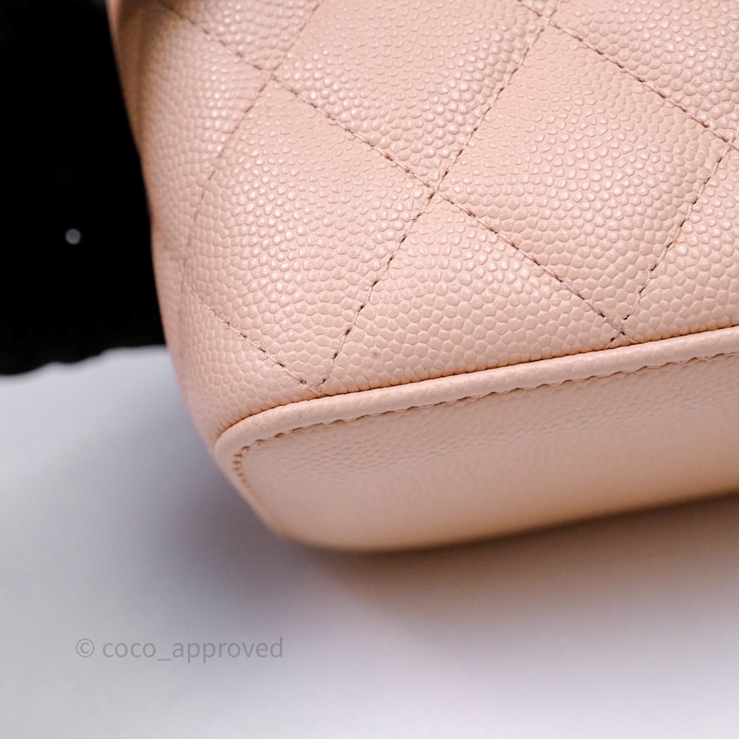 Chanel Vanity With Classic Chain Light Beige Caviar Gold Hardware