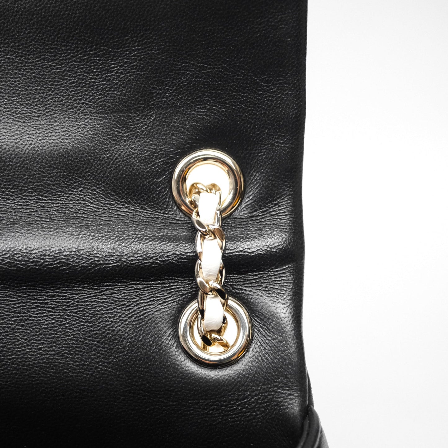 Chanel Small Entwined Chain Flap Black Lambskin Gold Hardware