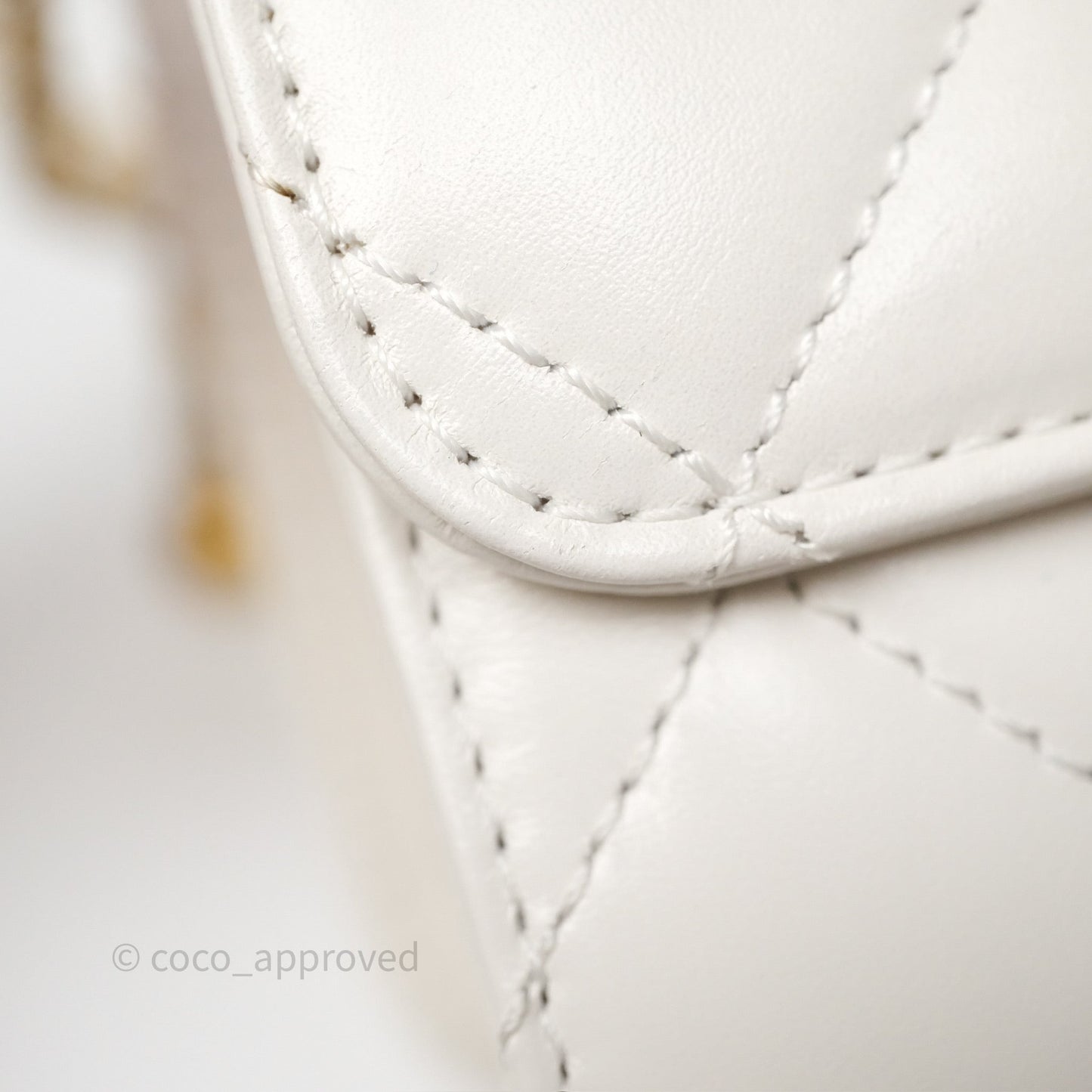 Chanel Quilted Mini Perfect Fit Adjustable White Calfskin Gold Hardware