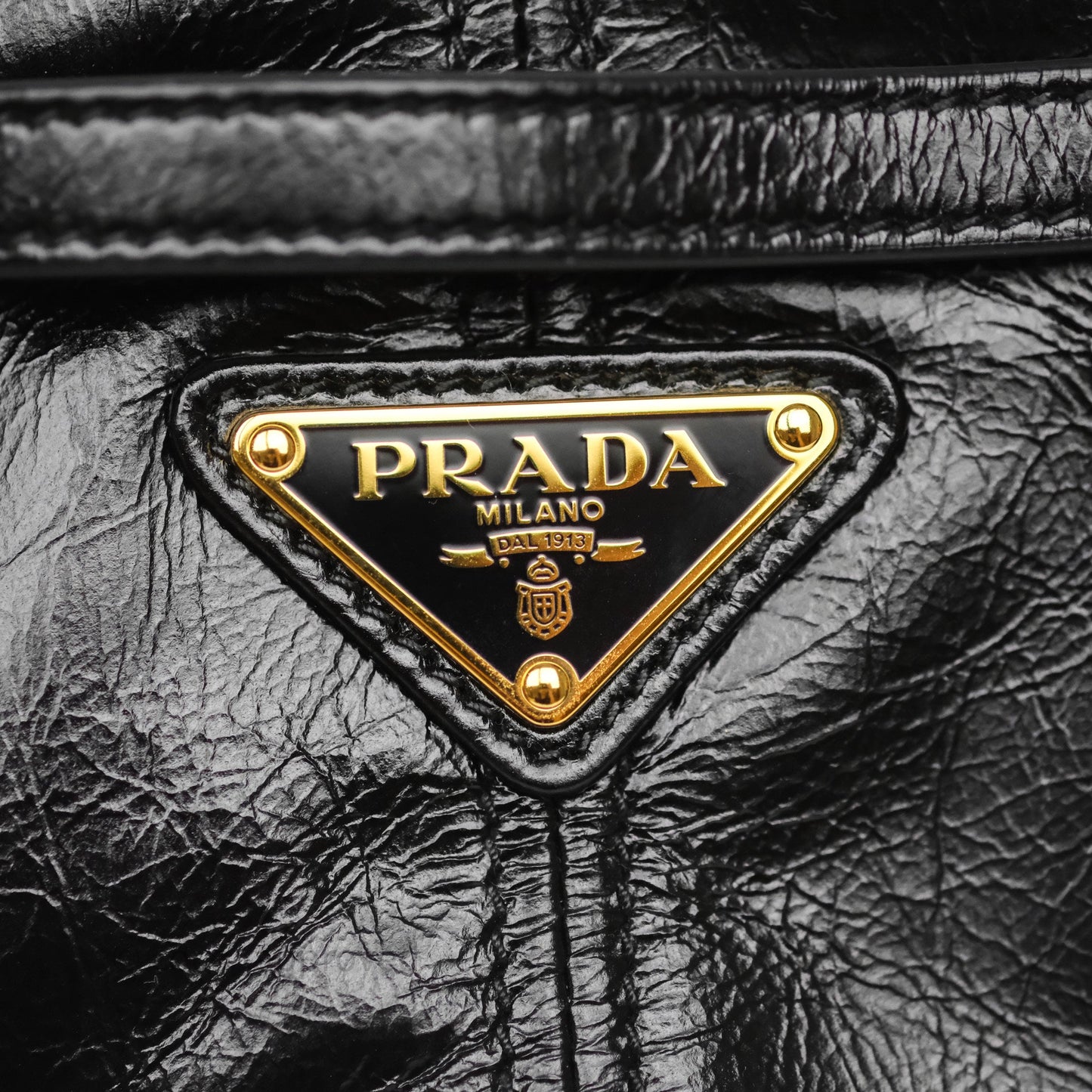 Prada Bonnie Medium Leather Handbag Black