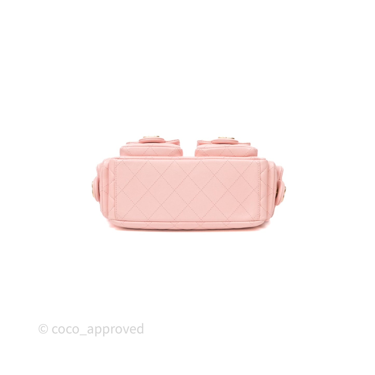 Chanel Small Quilted Trendy Double Pocket Hobo Pink Lambskin Aged Gold Hardware