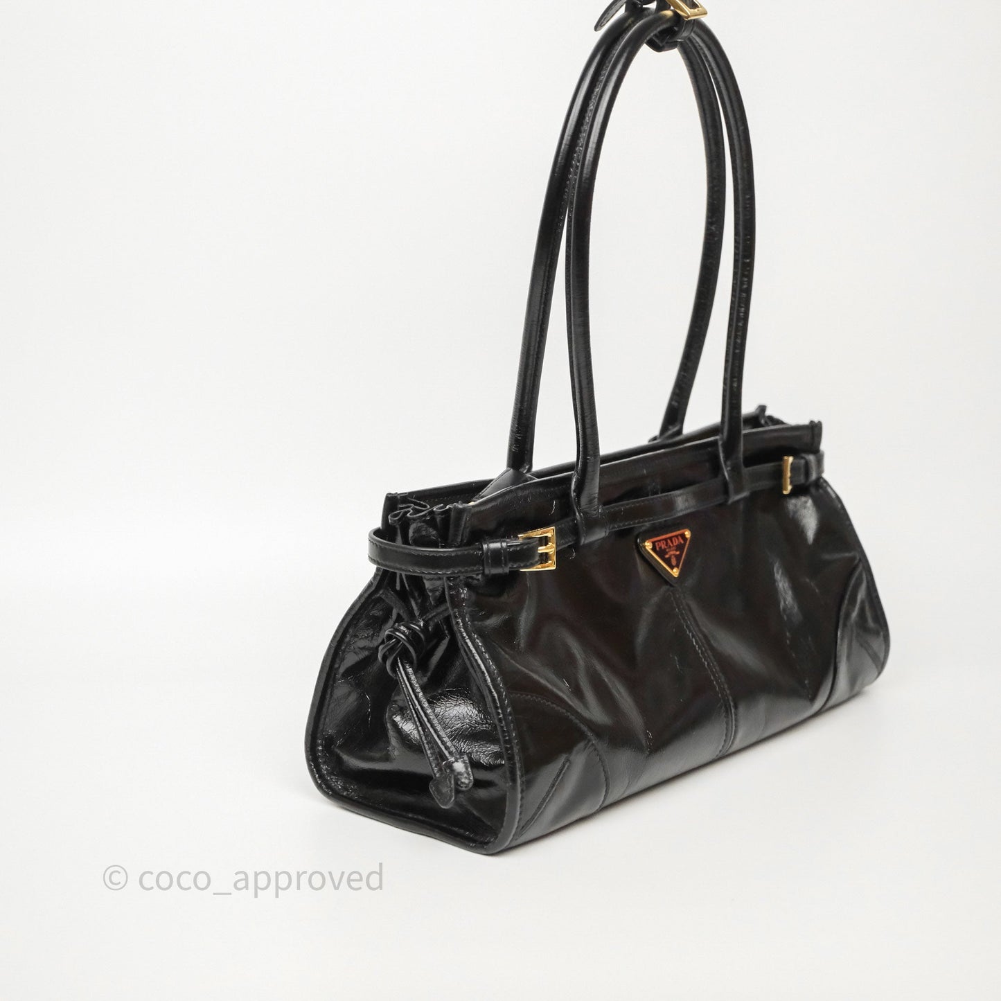 Prada Bonnie Medium Leather Handbag Black
