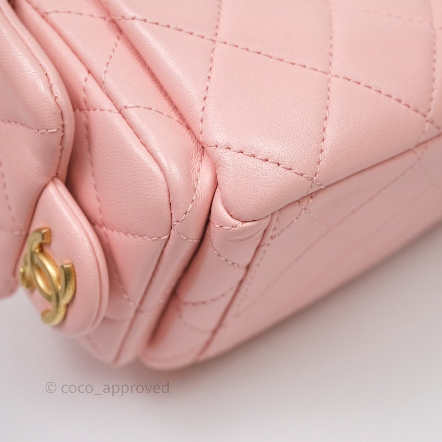 Chanel Small Quilted Trendy Double Pocket Hobo Pink Lambskin Aged Gold Hardware